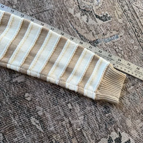 J. Crew Factory Tan and Cream Striped Cardigan - Picture 6 of 9